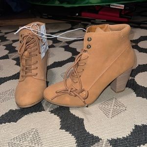 Brown booties worn once